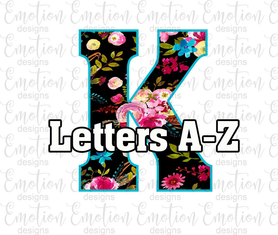 Floral Letters A to Z Clip Art Instant Download | Etsy Canada