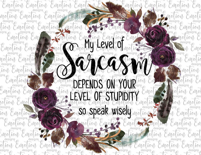 My Level Of Sarcasm Png Instant Download Sublimation Etsy