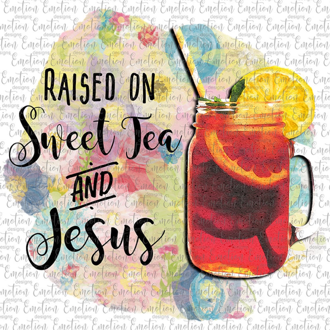 Raised on Sweet Tea and Jesus PNG Clipart Instant Download - Etsy Canada