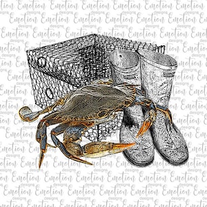 Crab Fishing clipart, instant download, Sublimation graphics, PNG, DTF printing