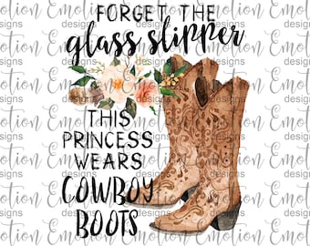 Glass slipper, cowboy boots, Clipart, instant download, sublimation, DTF printing