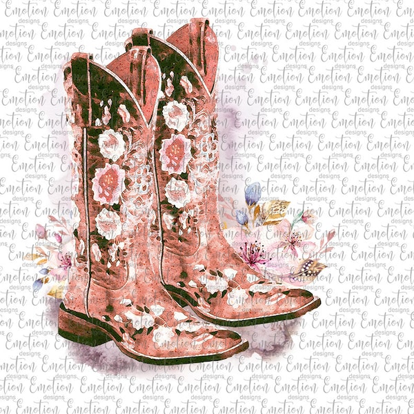 Floral Cowgirl Boots PNG, instant download, cowgirl boots, sublimation, sublimation graphics