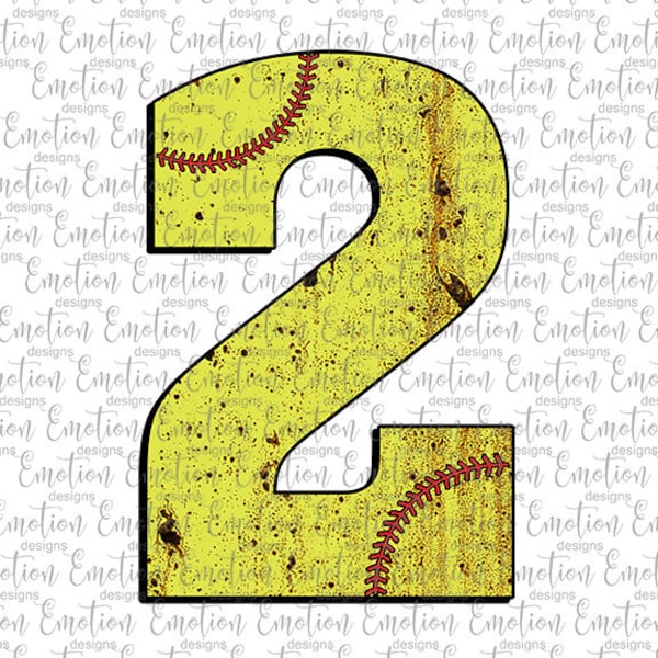 Softball stitch monogram numbers Clip Art, instant download