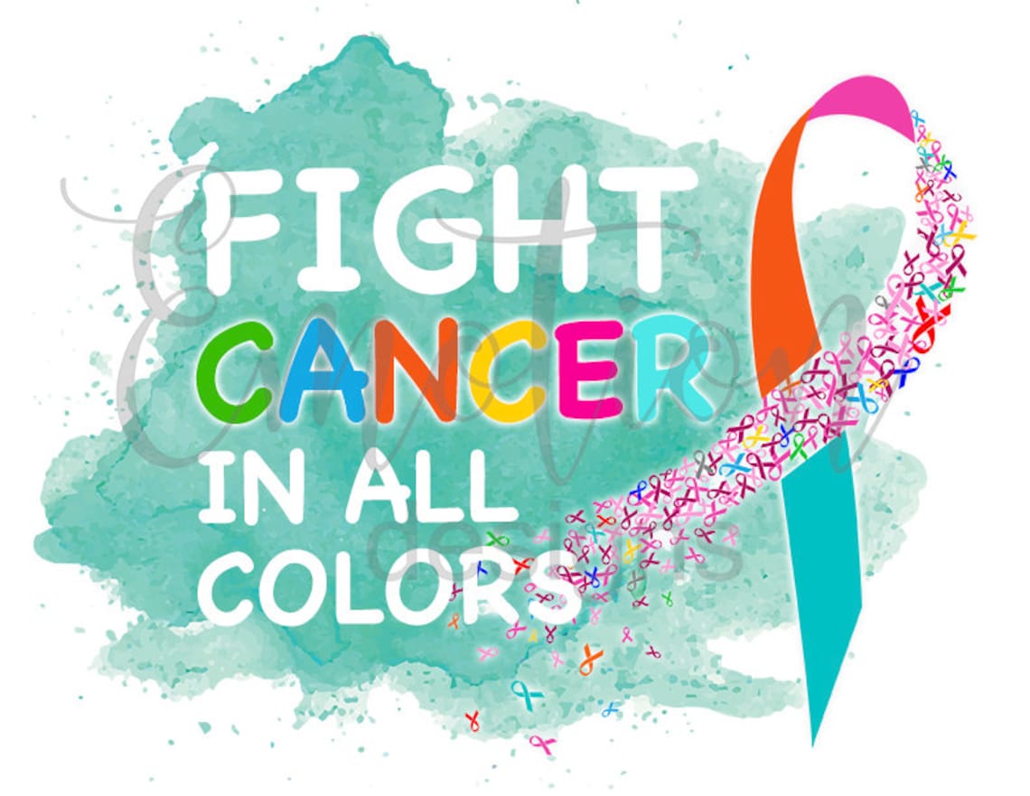 Fight Cancer in All Colors Clipart Instant Download | Etsy