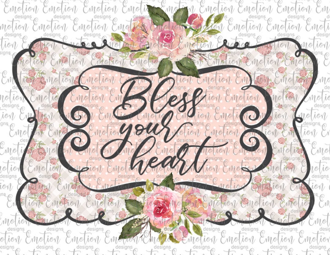 Bless Your Heart, Doodle Frame Clipart, Instant Download, Sublimation ...