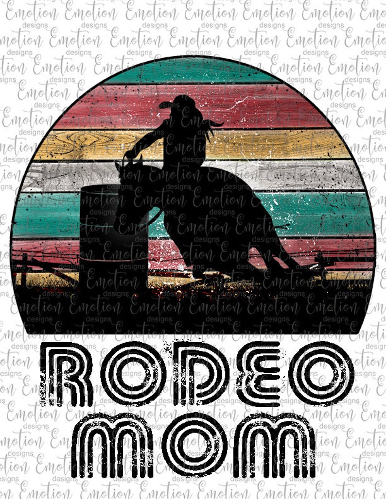 Rodeo Mom Barrel Racer Vintage PNG Clipart, Instant Download ...
