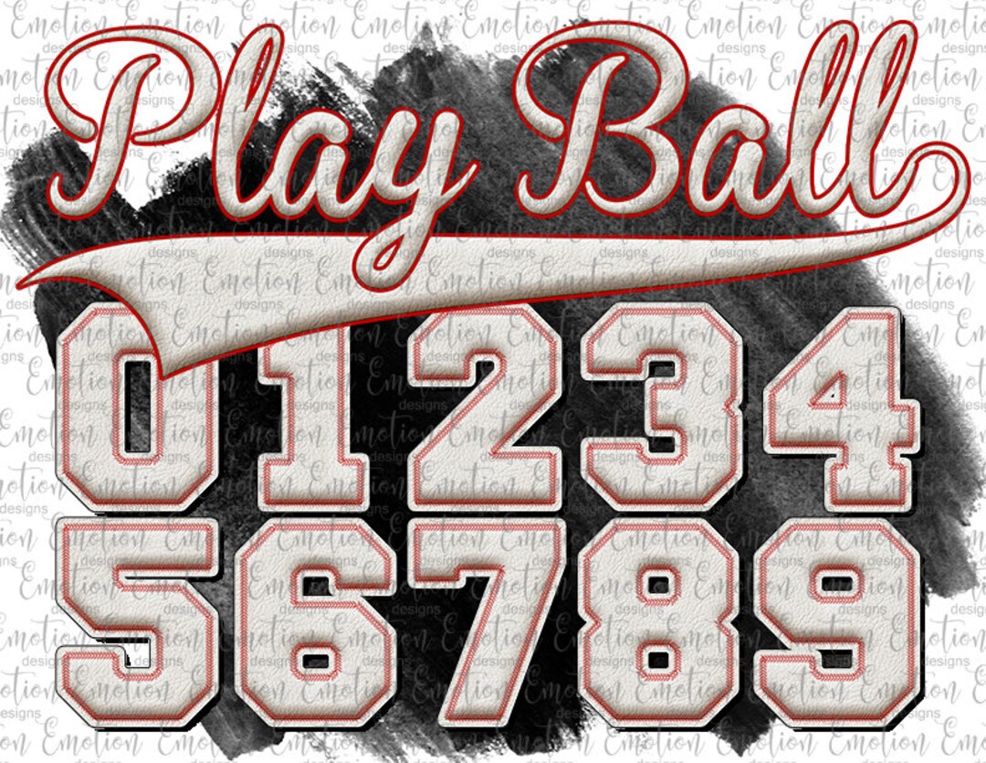 Textured Baseball Numbers 09 PNG Files Instant Download Etsy