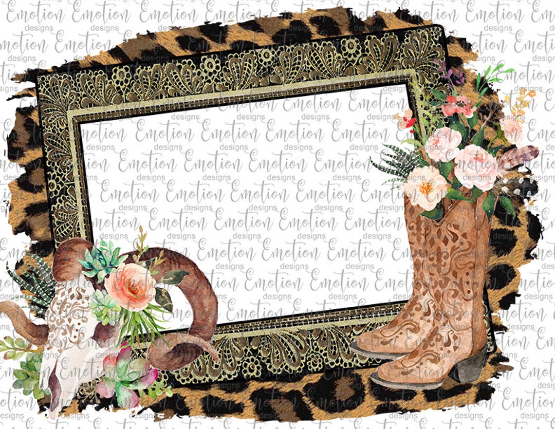 Western Frame 2 PNG Instant Download Sublimation Graphics - Etsy