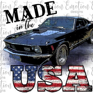 Made In The USA, Classic car Clipart, instant download, PNG, Sublimation, Scrapbooking