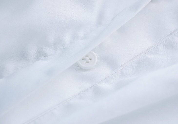 DRESS: Asymmetric White cotton poplin shirt dress DRESS: Asymmetric White cotton poplin shirt dress