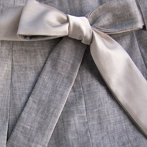 PANTS: Pantalones grises recortados de lino de lino de pierna ancha palazzo pantalones recortados imagen 7
