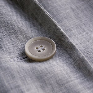 JACKET: Gray linen twill blazer jacket suit image 7