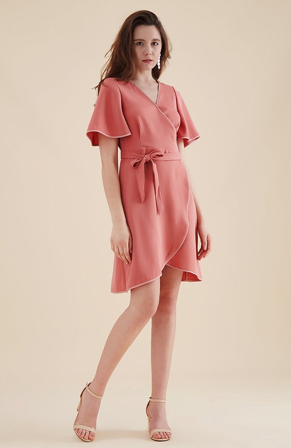 short bell sleeve dress