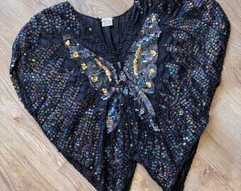 Sequin Butterfly Top - Etsy