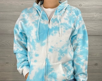 The Deep Blue Sea Tie Dye Zipper Hoodie - Etsy