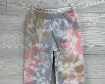 Dziecięce spodnie dresowe tie-dye // „Glacier” – jasnoniebieskie