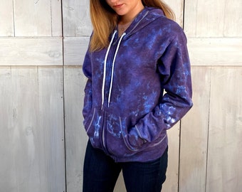 Zip-Up Tie-Dye Hoodie // Amethyst // purple // loungewear