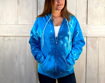 The Deep Blue Sea Tie Dye Zipper Hoodie - Etsy