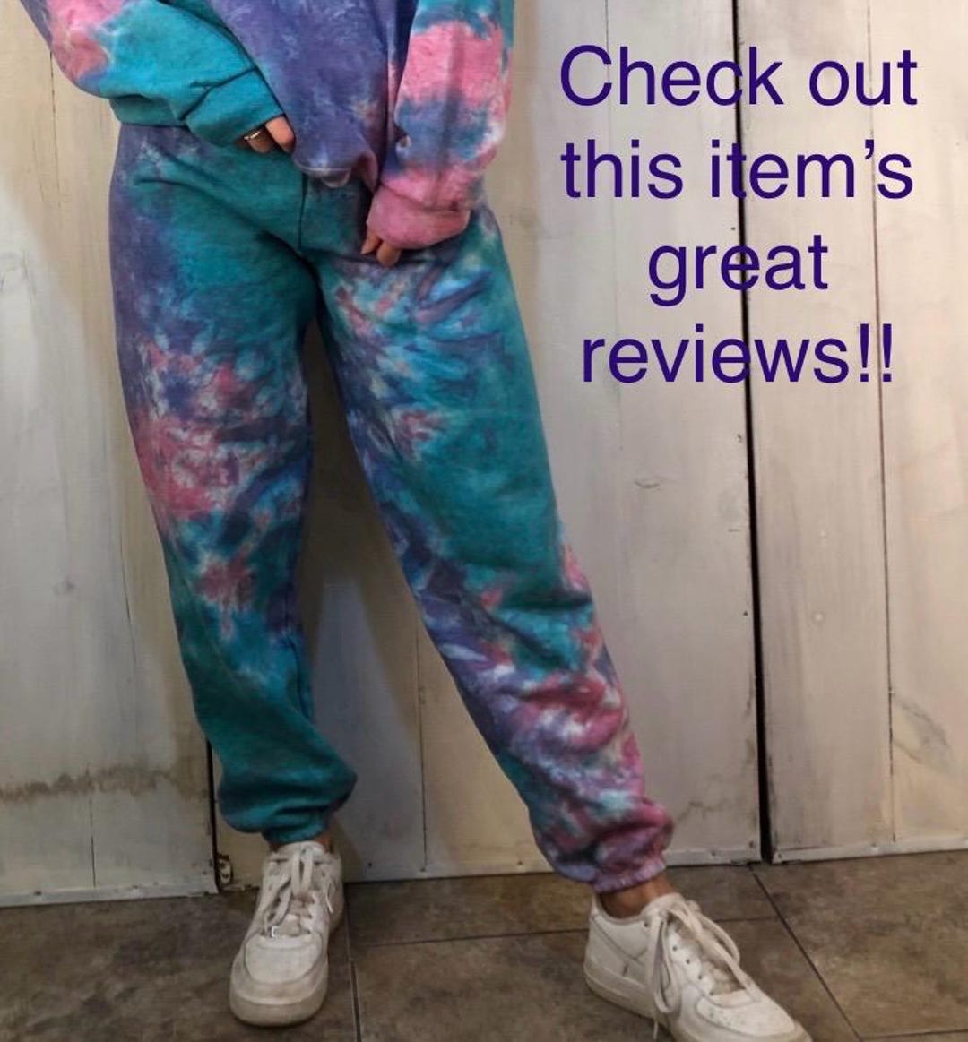 Jewel Tones Tie-dye Sweatpants, Cotton Blend Loungewear - Etsy