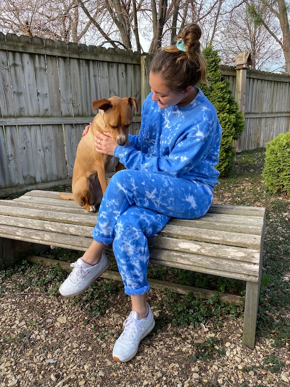 Tie-dye Sweatsuit Set // Blue // Loungewear// Crew Neck Tie-dye Sweatshirt  + Drawstring Tie-dye Joggers Sweatpants // Pajamas, Pajama Set - Etsy Canada