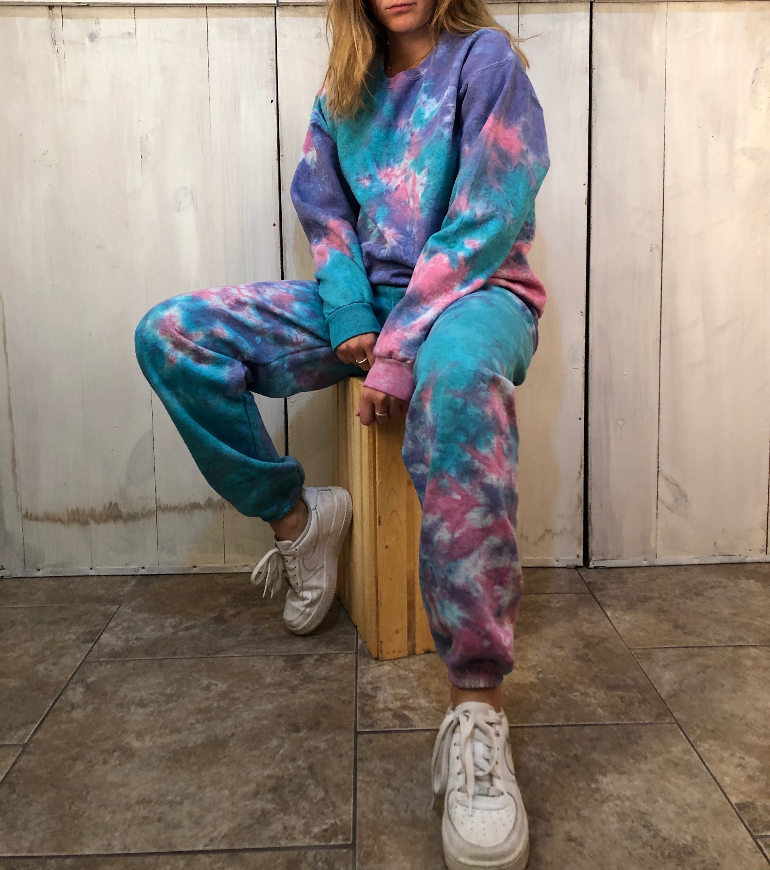 Tie-dye Sweatsuit Set // Jewel // Loungewear// Crew Neck Tie-dye Sweatshirt  Drawstring Tie-dye Joggers Sweatpants // Pajamas, Pajama Set -  Canada