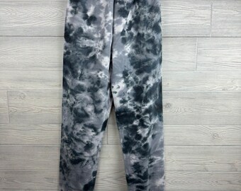 Tie dye Sweatpants twilight Black Silver Gray White Tie Dye Drawstring Sweatpants With Elastic Cuffs Loungewear Etsy