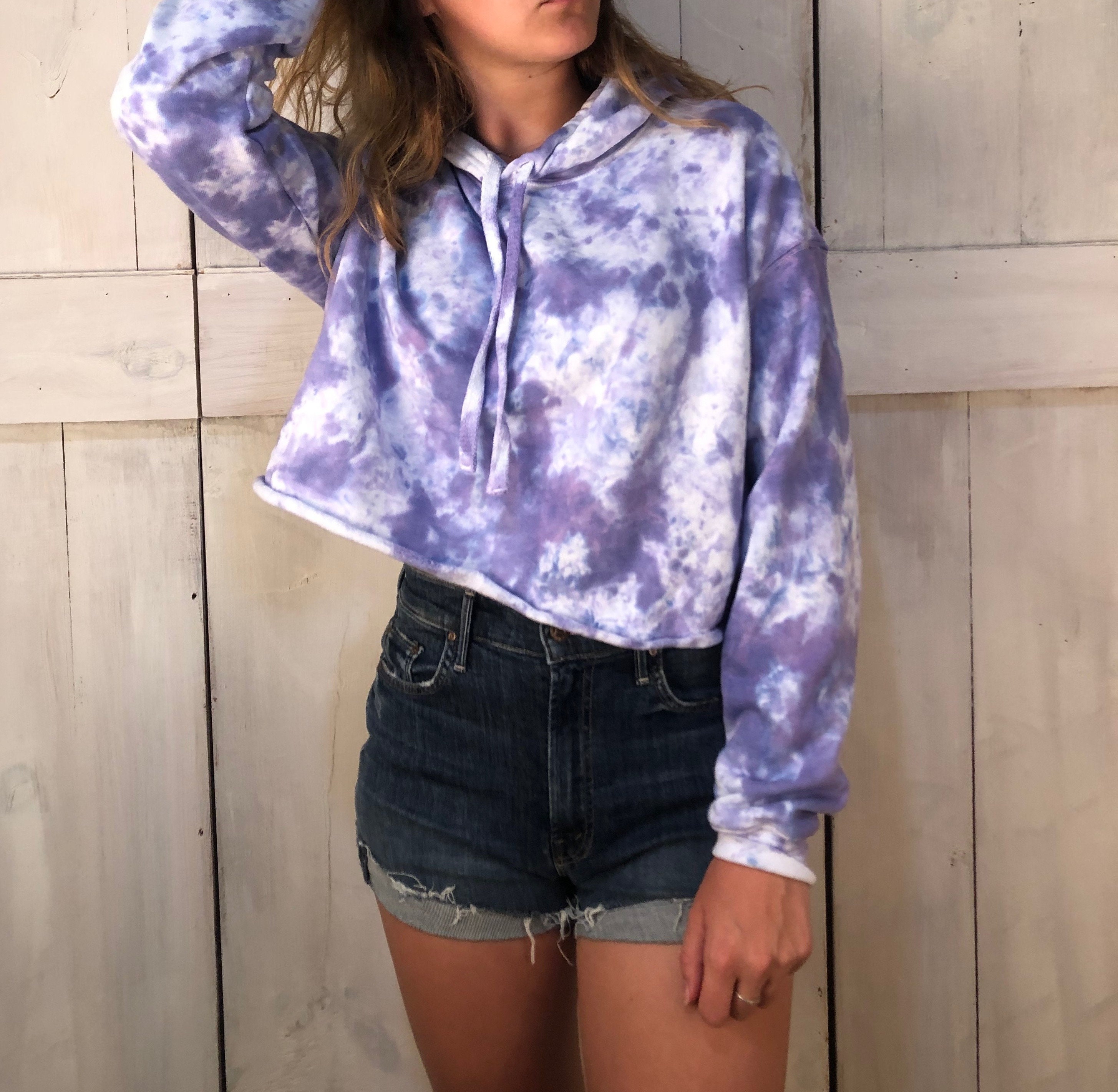 Tie Dye Crop Hoodie - Etsy