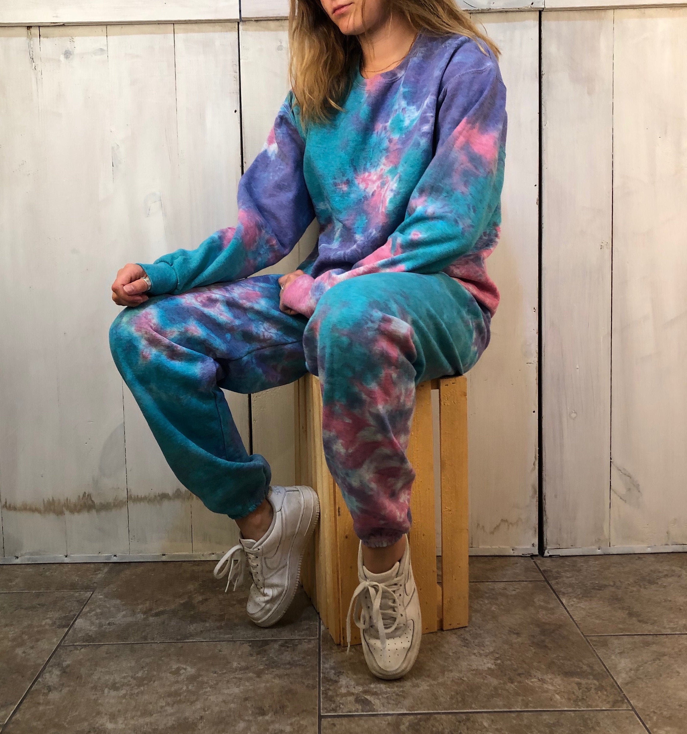 Tie-Dye Sweatsuit Set // Jewel // loungewear// Crew Neck | Etsy