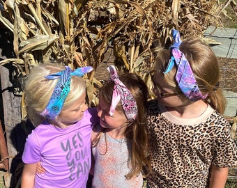 Multipack! Set of four Tie-Dye Bandanas / paisley print / bandana / tie dye bandana