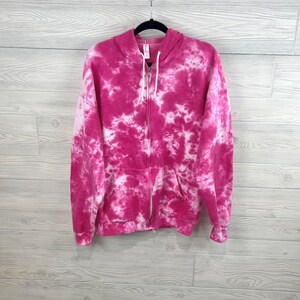 Sweat à Capuche PINK Tie Dye Rose/bleu Avec Fermeture éclair - Taille XS, Très Bon état D'occasion