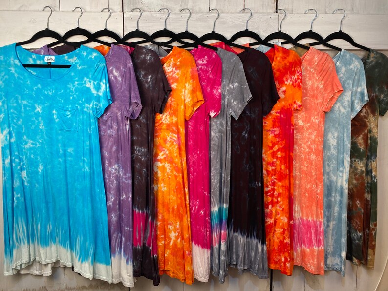 Tie-Dye T-Shirt Dress Wind Uneek UneekTieDye Tie Dye Dress Tye Dye Dress Tie Dye Tye Dye Swimsuit Coverup Sundress