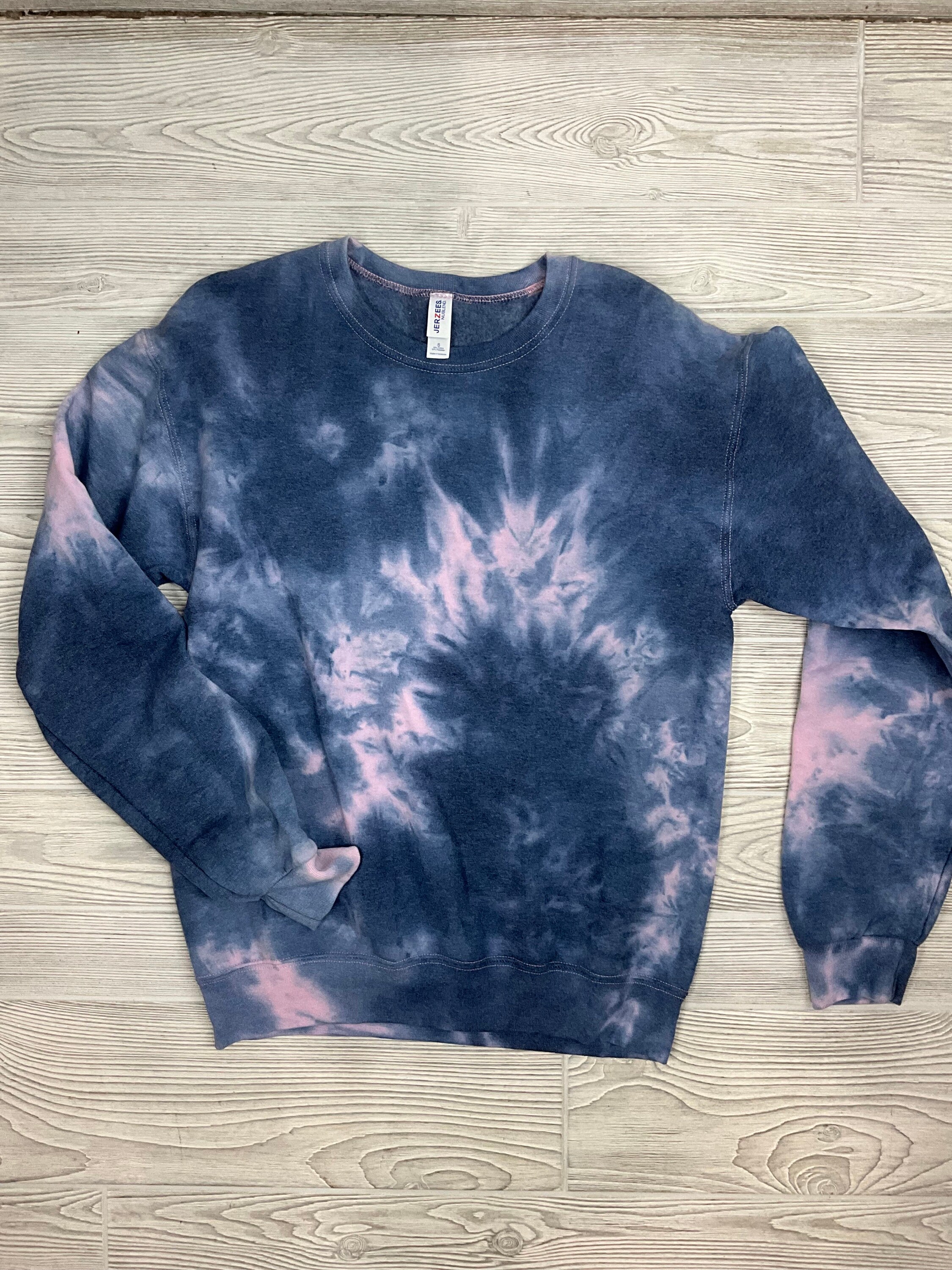 SALE Tie dye Pink Dark Blue Crewneck Sweatshirt Tie Dye Crewneck Sweatshirt Etsy