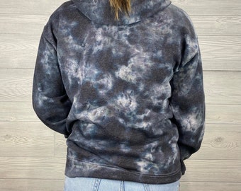Tie-dye Zip-up Hoodie // Wind: Black & Gray // Loungewear - Etsy