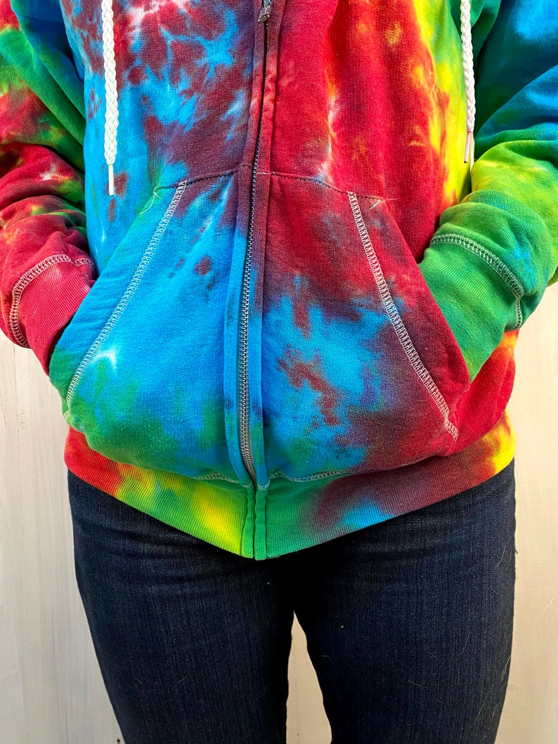 Tie-Dye Zip-up Hoodie // Rainbow // loungewear | Etsy