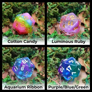 Premium D20 Dice Assorted D20 Multiple Styles Available 20mm Dungeons and Dragons, DND, MTG Game image 1