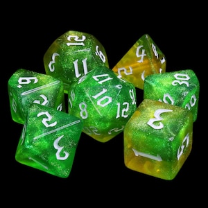 Fairy Tinker Dice Set, 7 piece polyhedral dice set, DND, RPG Dice Set