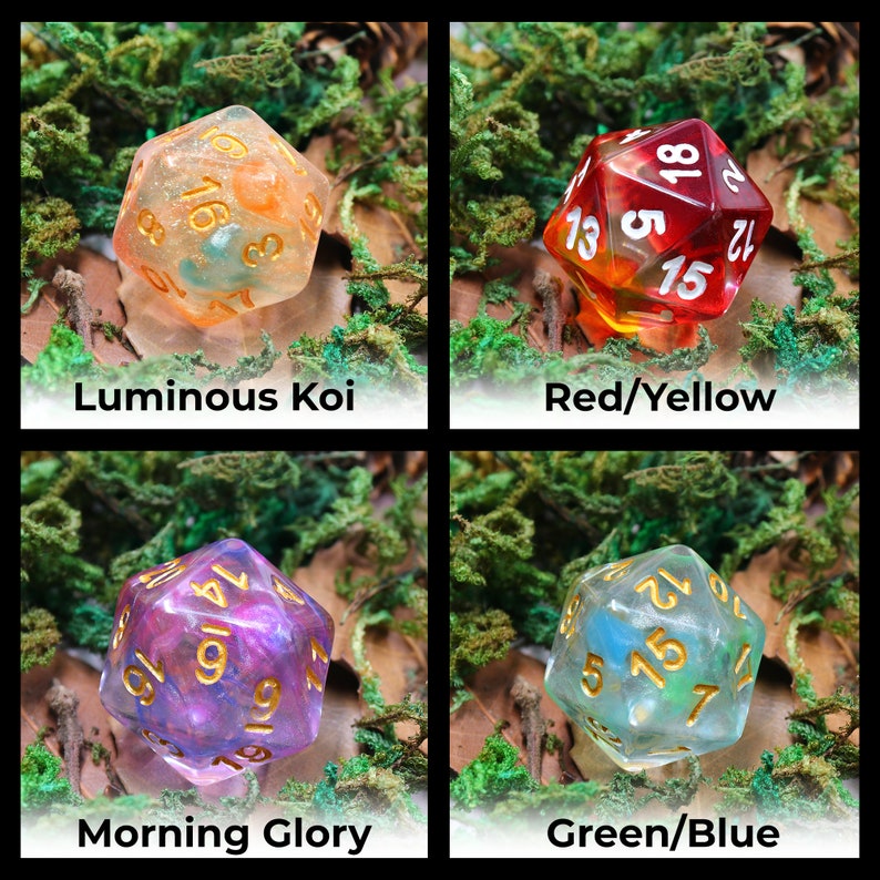 Premium D20 Dice Assorted D20 Multiple Styles Available 20mm Dungeons and Dragons, DND, MTG Game image 2