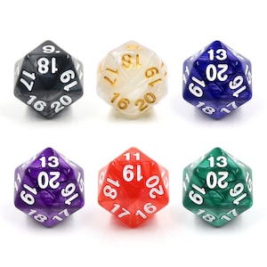 HD Spindown D20 Dice - Pearl Count Down Dice -  Dungeons and Dragons, DND, MTG Game Spindown Dice