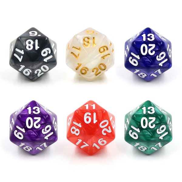 HD Spindown D20 Dice - Pearl Count Down Dice -  Dungeons and Dragons, DND, MTG Game Spindown Dice