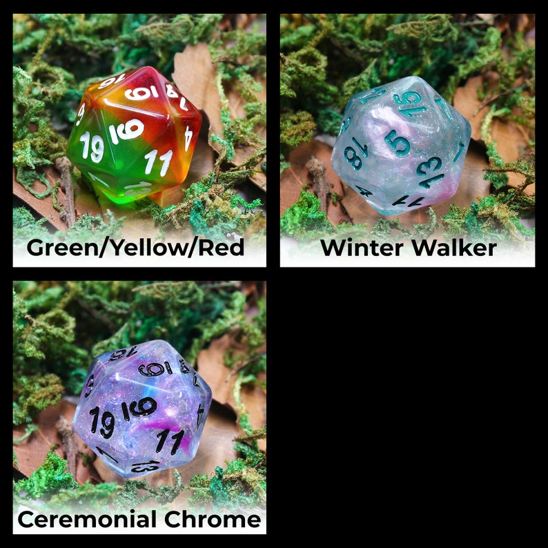 Premium D20 Dice Assorted D20 Multiple Styles Available 20mm Dungeons and Dragons, DND, MTG Game image 5