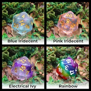 Premium D20 Dice Assorted D20 Multiple Styles Available 20mm Dungeons and Dragons, DND, MTG Game image 4