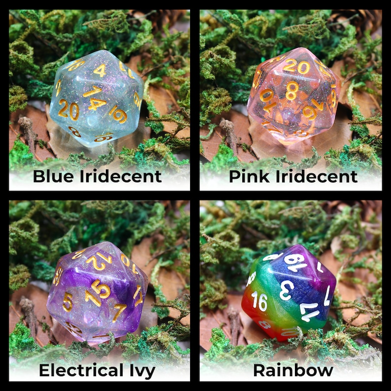 Premium D20 Dice Assorted D20 Multiple Styles Available 20mm Dungeons and Dragons, DND, MTG Game image 4