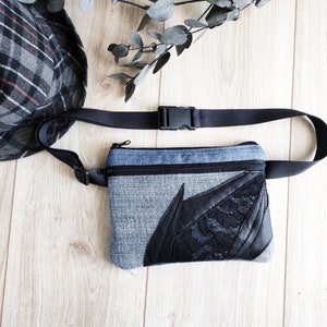 Riñonera de rock gótico, bolso de cintura Glam Rock para mujer, bolsa para cinturón de dinero para teléfono de festival