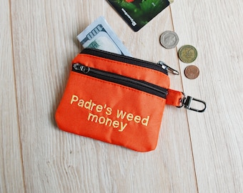 Personalized Money Coin Pouch, Card Holder Change Purse, Customized Keychain Bag, Custom Text Gift
