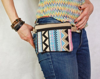 Ethnic Belt Bag Purse for Women, Phone Money Waist Pouch, Festival Travel Pocket Mini Fanny Pack