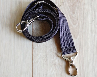 Adjustable Nylon Crossbody Bag Strap, Silver Clasps