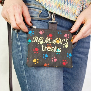 Dog Treat Pouch Bag with Clip, Personalized Dogs Treat Pouch, Xmas Gift Idea