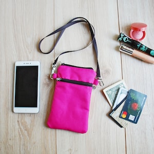 Cell Phone Pouch with Neck Strap Lanyard, Small Neck Bag Purse Sleeve Mobile Phone Case
