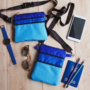 Set de 2 Bolsos Azul: Riñonera y Bolso Bandolera, Regalo San Valentín