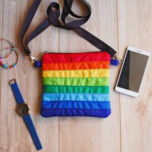 Rainbow LGBT Pride Sling Bag – Waterproof Crossbody Chest Bag For Cycling, Hiking, Travel (15.3x7.2x3.5 Inches)